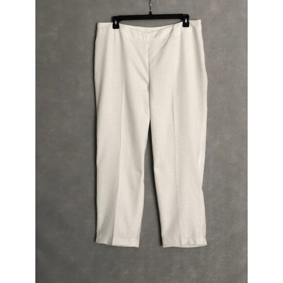 Anne Klein Women's Size 18W Tweed High Waist Trouser Pants White NEW - Picture 1 of 8